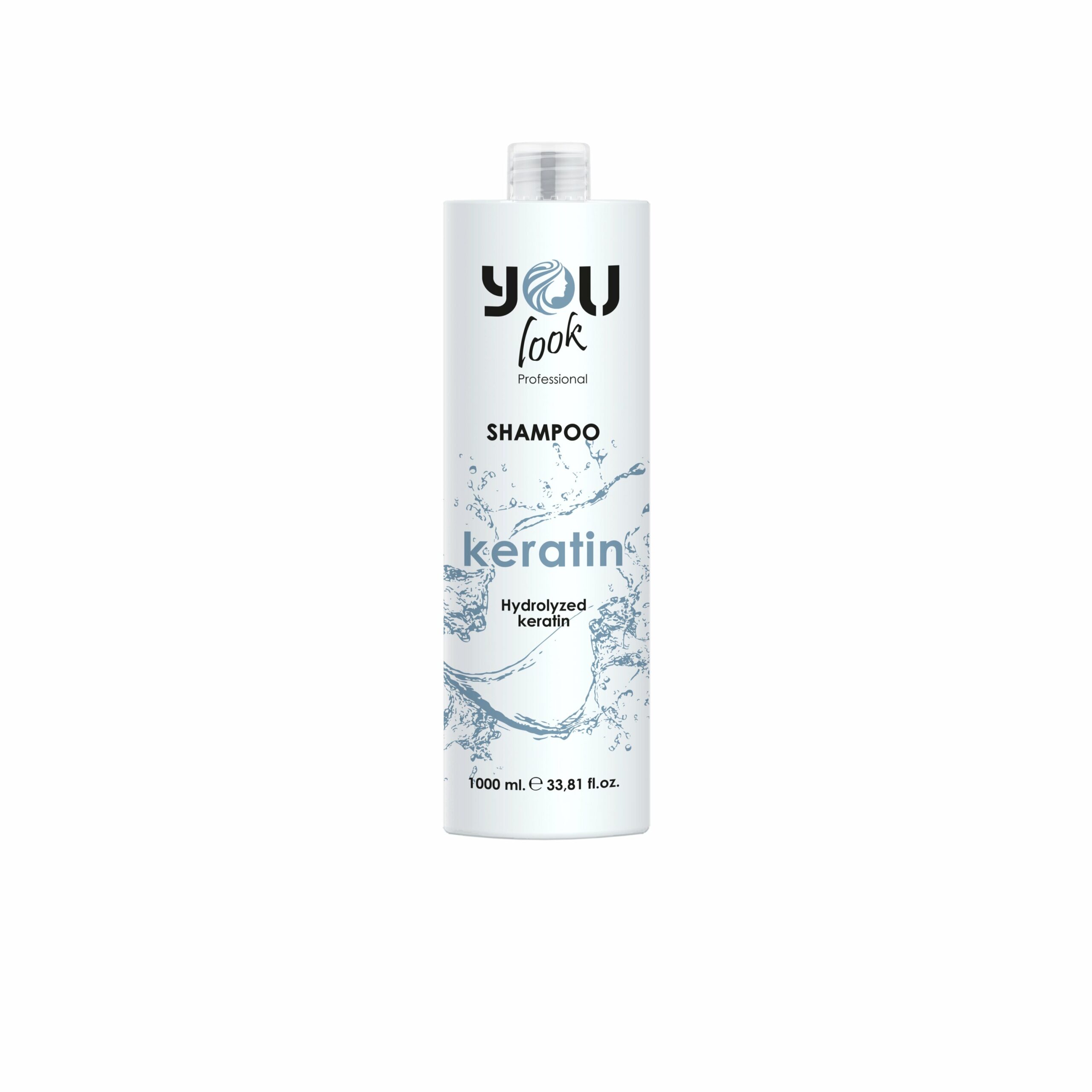 A8589V02_YOUlook_Keratin_shampoo_1L_3D_front-1 SZAMPON Z AKTYWNĄ KERATYNĄ DO ODBUDOWY I GŁADKOŚCI WŁOSÓW - obrazek 1