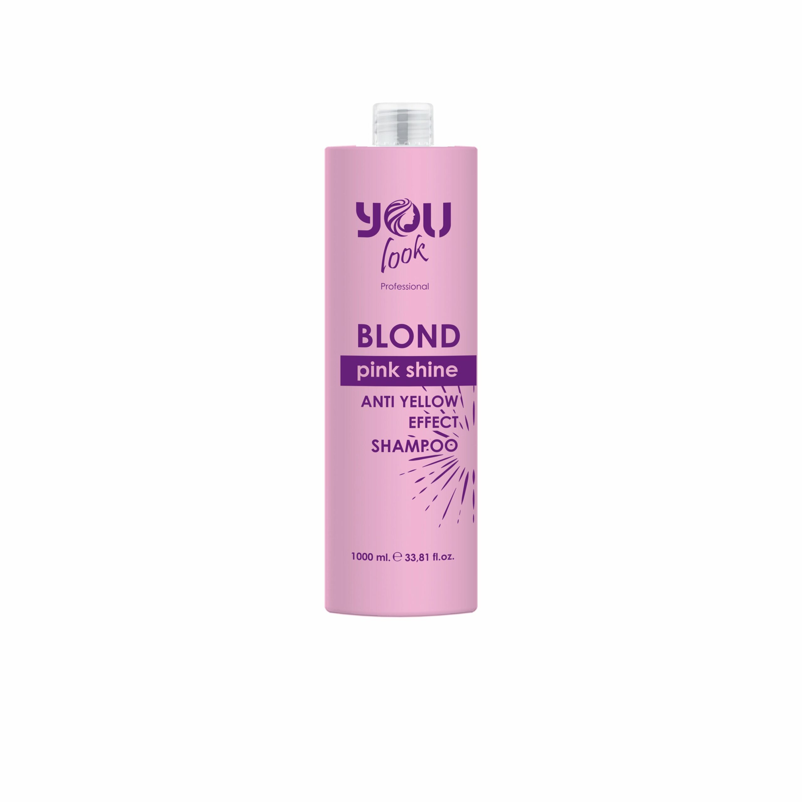 AA2534V02_YOUlook_BLOND_pink_shampoo_1L_3D_front-1 BLOND PINK SHINE SHAMPOO - Зображення 1